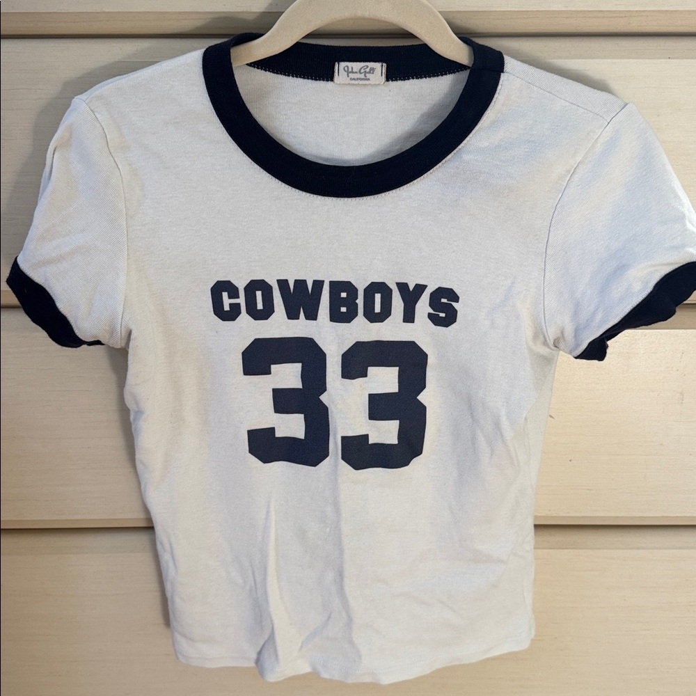 Brandy Melville White and Black Crop Top